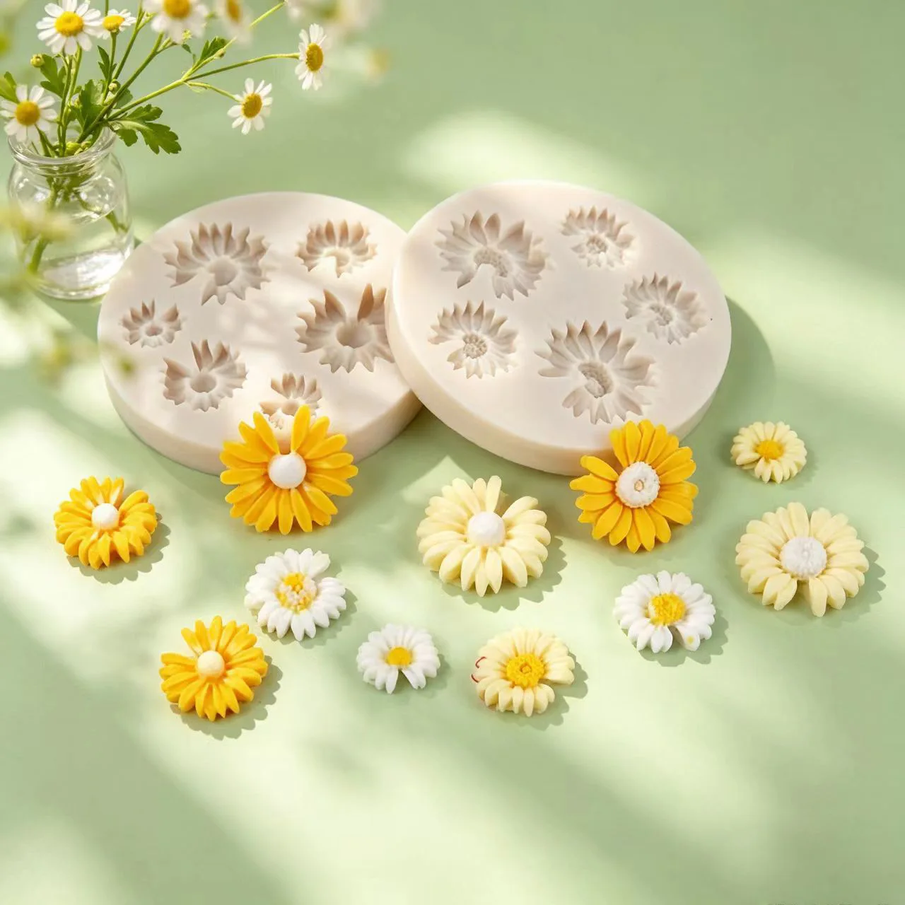 Daisy Silicone Mold, Fondant Small Daisy Cake Decorating Mold, DIY Baking Tool for Chocolate Gypsum Epoxy Resin