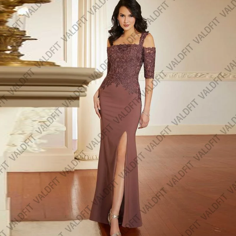 

Customized Long Sheath Sexy Mother of the Bride Dresses with Slit Wedding Guest Dress Robes Invitee Mariage
