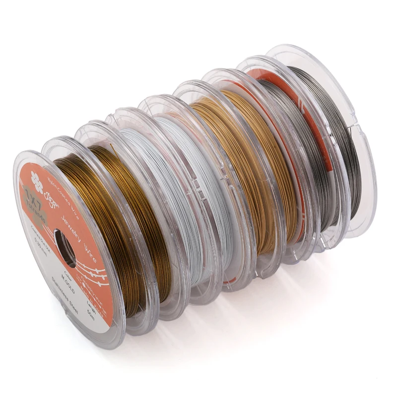 

50 м/рулон 0,3/0,38/0,45 мм веревка, Южная Корея, покрытая бисером, проволока из нержавеющей стали, шнуры, аксессуары для изготовления ювелирных изделий своими руками V1027