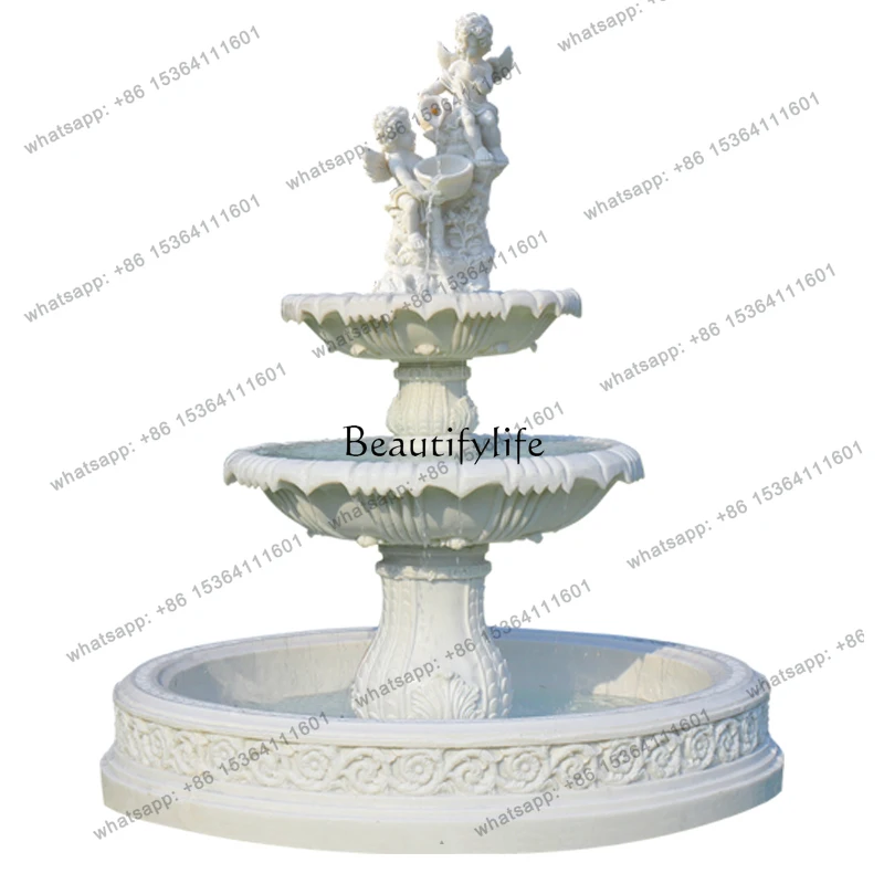 Factory Direct European-style running water fountain angel garden water feature floor ornament