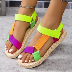 Nicht -Slip -Klettverschluss weicher Sohle Sandalen für Frauen, Badebekleidung, Trend der Schulmode 8 Hauptverkauf von Klettscheiben - №3