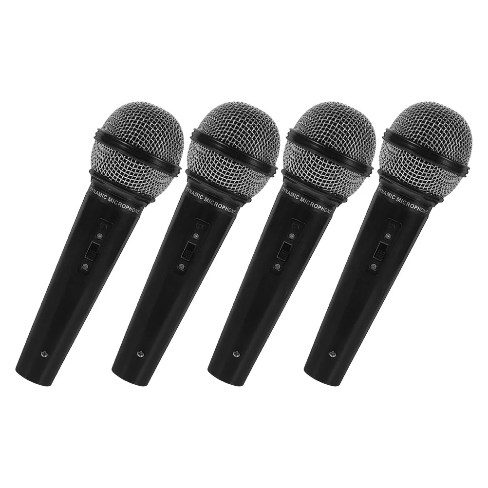 

4 Pcs Simulation Microphone Funny Toy Kids Supply Interactive Interesting Plastic Prop Echo