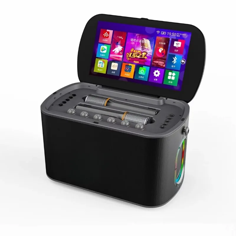 User-Friendly Design 2 Wireless Microphones Adjustable EQ Effects Powerful 160W Portable Home Karaoke System for Karaoke Lovers