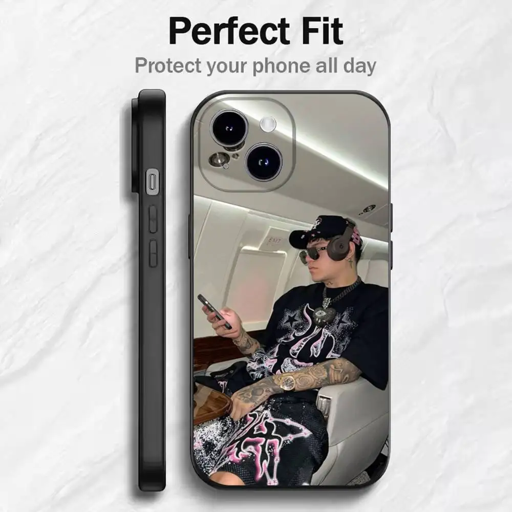 เคสโทรศัพท์มือถือ iPhone รุ่น 17 16 15 14 13 12 11 Mini XS XR X 6S 6 Pro Max Plus สีดำ แบบนิ่ม ลายนักร้อง J-Junior H