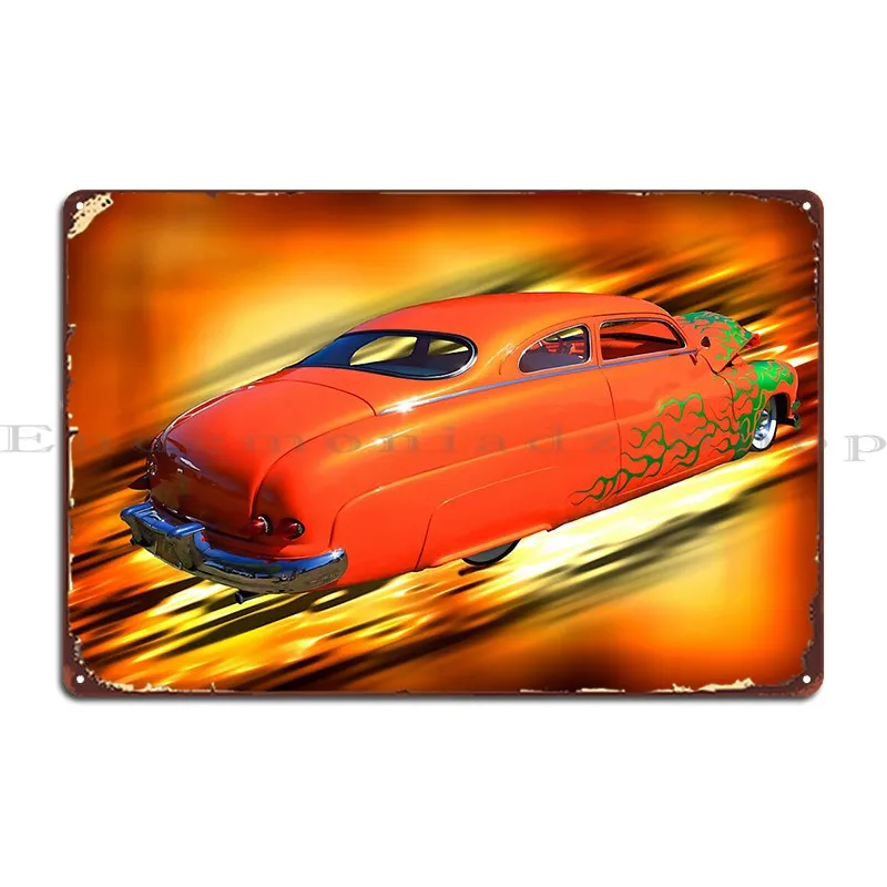 Merc Lowrider Mercury 2 Door Metal Sign Garage Wall Cave Personalized Classic Wall Decor Tin Sign Poster