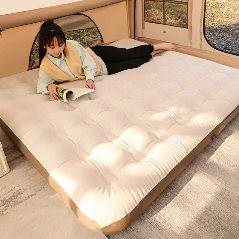 Tryhomy Camping Dubbele Opblaasbare Matras Buiten Slaapbed Draagbare Luchtmat Vochtbestendig Tent Opblaasbaar Bed