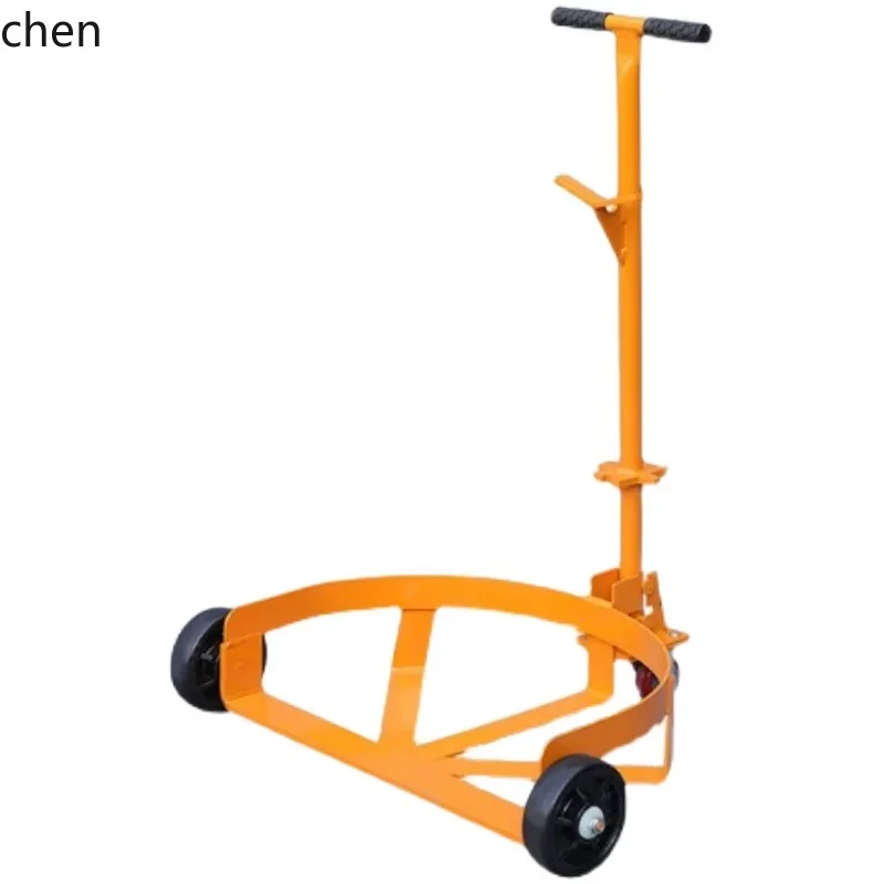 H5.26 low oil drum truck hand-pulled iron plastic drum truck opening portable bucket trolley moving base hand-pulled