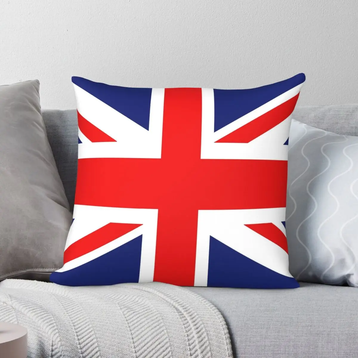 Union Jack Flag Square Pillowcase Polyester Linen Velvet Creative Zip Decor Sofa Cushion Cover