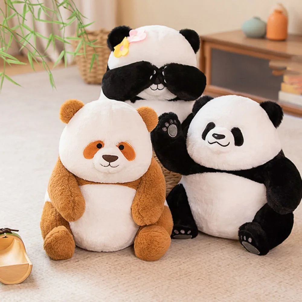 Car Key Pendant Animal Panda Plush Keychain Stuffed Soft Panda Plush Keyring Cartoon Simulated Panda Plush Pendant Couple