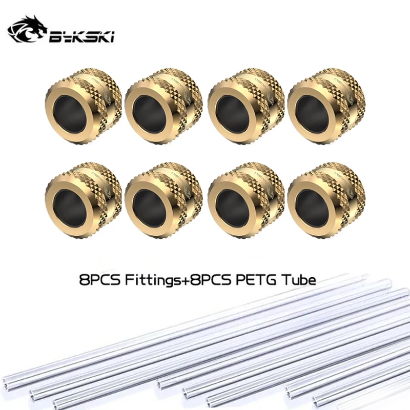 

Bykski PETG Hard Tube Fittings Combo OD16 Hard Pipe For PC Water Cooling System Black Silver Gold Red Blue White Gun