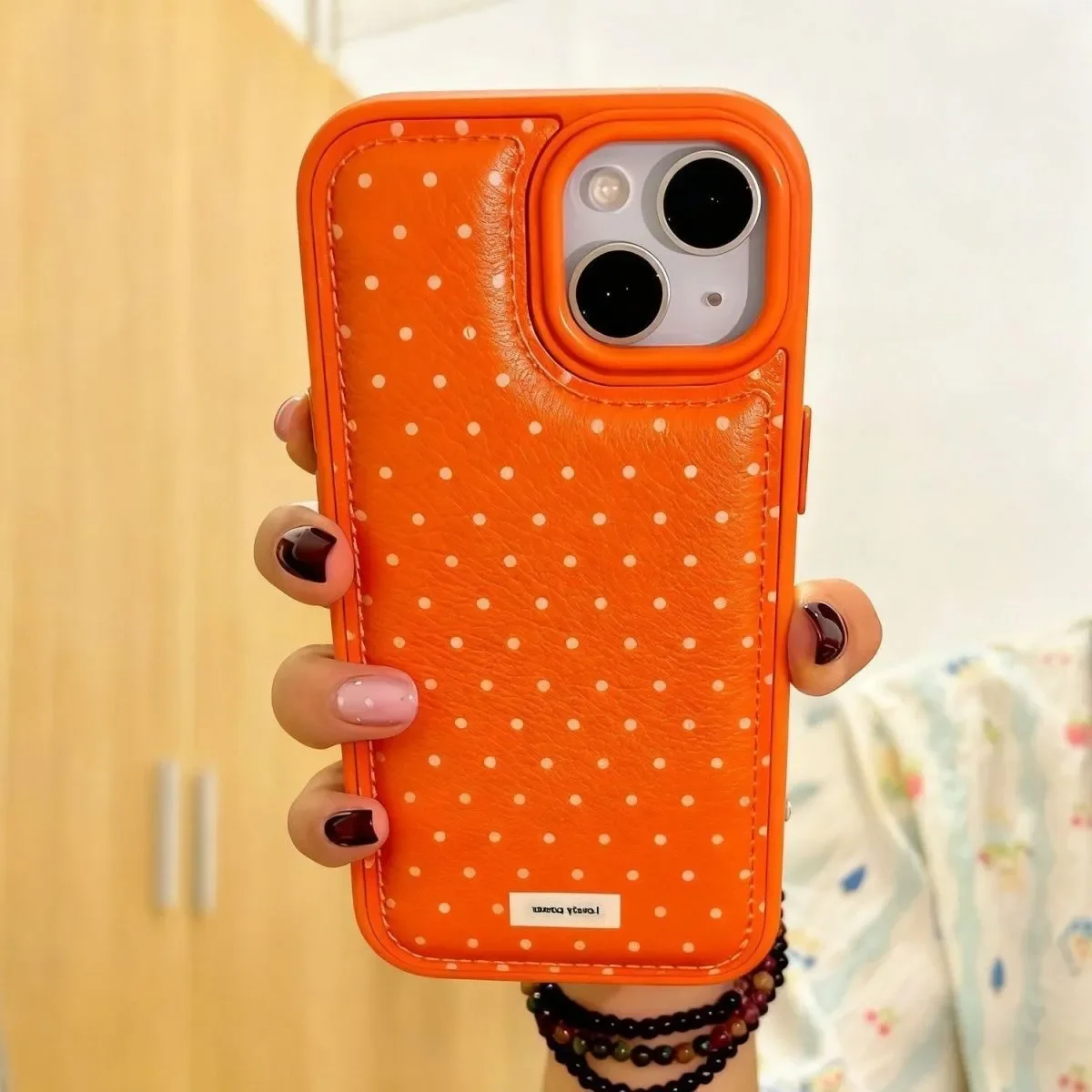 Ins الكورية الكرتون البولكا نقطة الإبداعية الجلود Kawaii جراب هاتف آيفون 17 الهواء 16 15 14 13 12 11 برو ماكس زائد Y2K غطاء لطيف #3