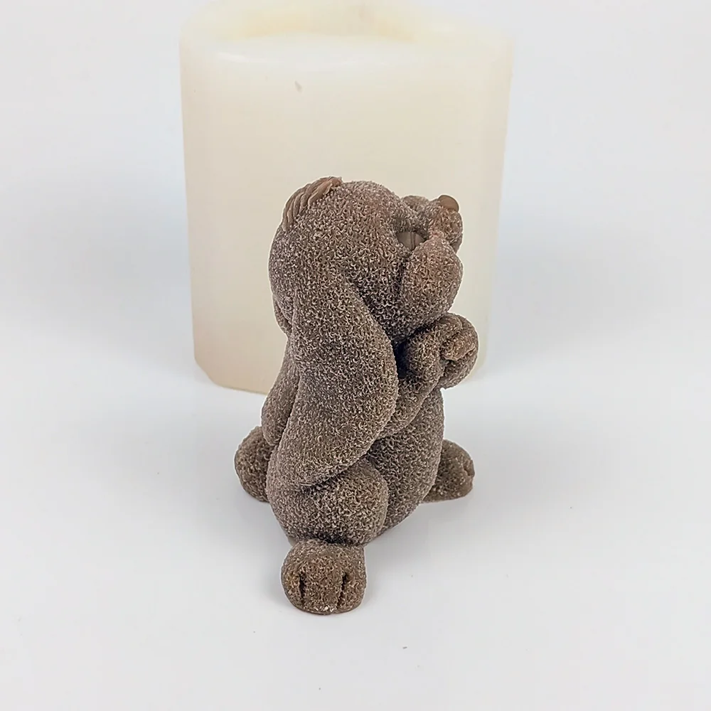 Praying Rabbit Moulds Soap Molds Silicone 3D Bunny Candle Mold Wedding Birthday Valentine\'s Day Clay DW0497 PRZY