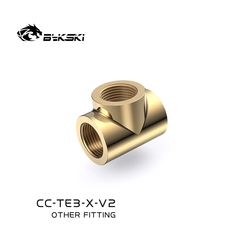 Bykski 3-Way Cubic Spilter Fittings / G1/4\'\' Female Multi-Way Connector Adapter PC Water Cooling Accessories / CC-TE3-X-V2