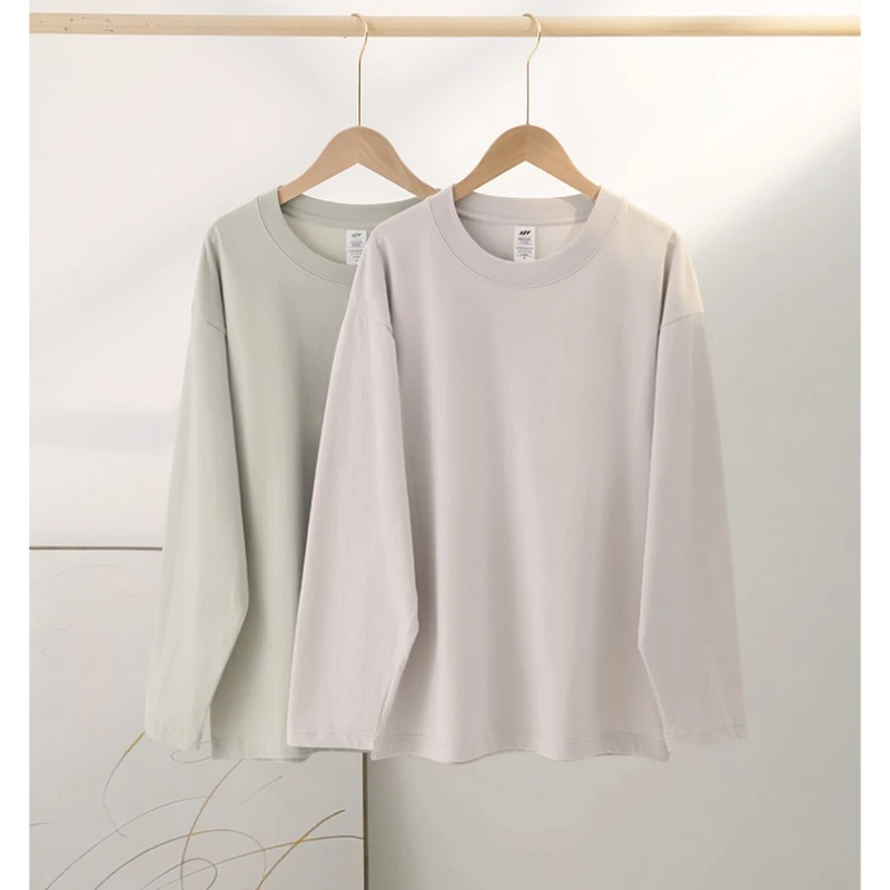 

2025 New Women's T-shirt Cotton Summer Long Sleeve Harajuku Streetwear Loose Korean Inner Bottoming Shirt Wholesale Solid Tops