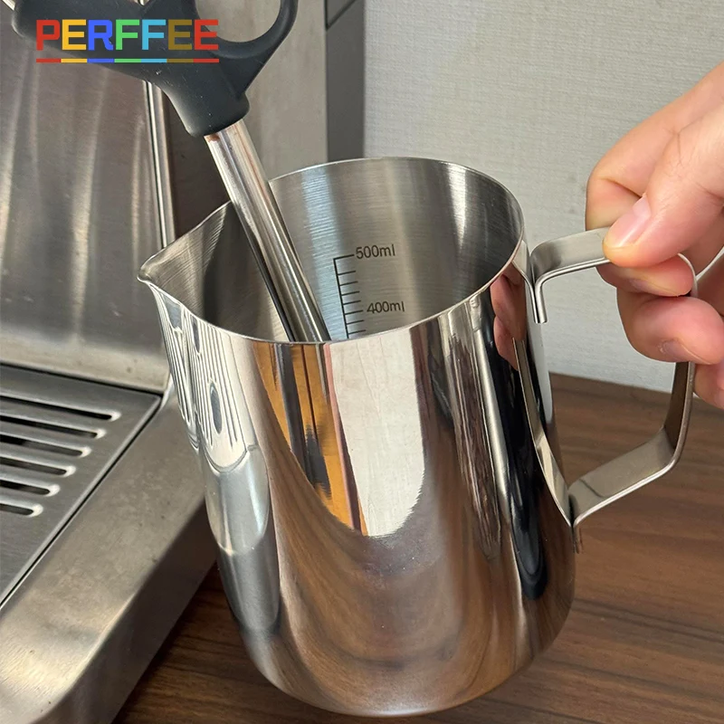 

350/600ML Coffee Milk Frothing Pitcher Jug Stainless Steel Milk Pitcher with Scale Milk Jugs Barista Tool Coffeeware Accessories