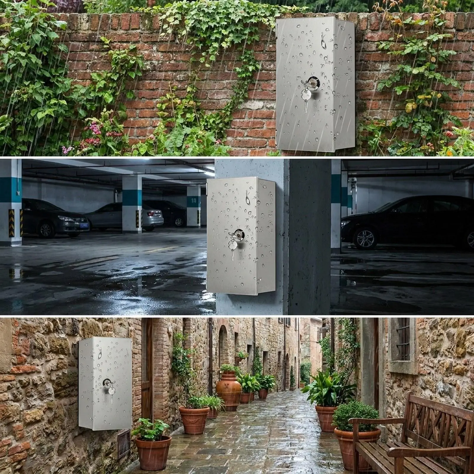 Stainless Steel Weatherproof Electric Socket Case Lockable Anti Theft Security Box for Outdoor Connection Protection