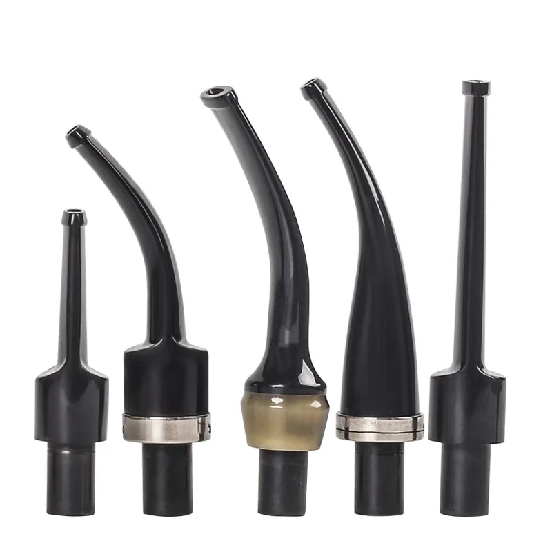 

Black Ebonite Mouthpieces Pipe Bent Taper 9mm Filter Stems Tobacco Pipe Stem for Smoking Tool Accessories DIY Holder