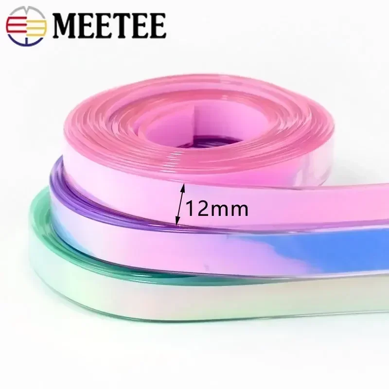 2/3/4/5/10Meters 12mm Flat Silicone Rope Reflective Leather Cords Ribbon Keychain Strap Bags Decoration DIY Crafts Accessories