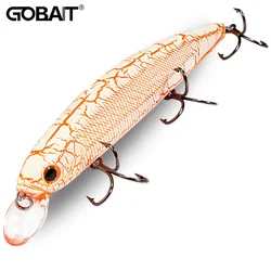 GOBAIT Floating Minnow 24g 14cm Fishing Lure Tackle Suspending Wobbler 3 Treble Hooks Jerkbait Top Water Swimbait Silicone Bait
