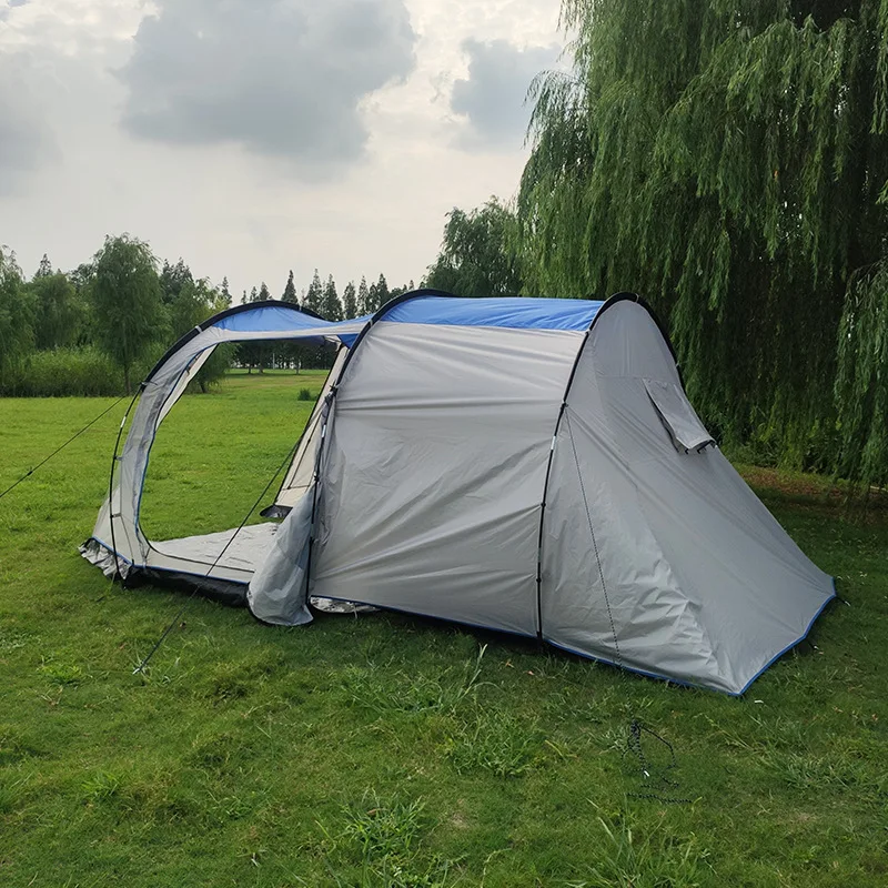 One-bedroom tunnel tent for multi-person, waterproof and sun-proof, lightweight, for camping, hiking, family tent