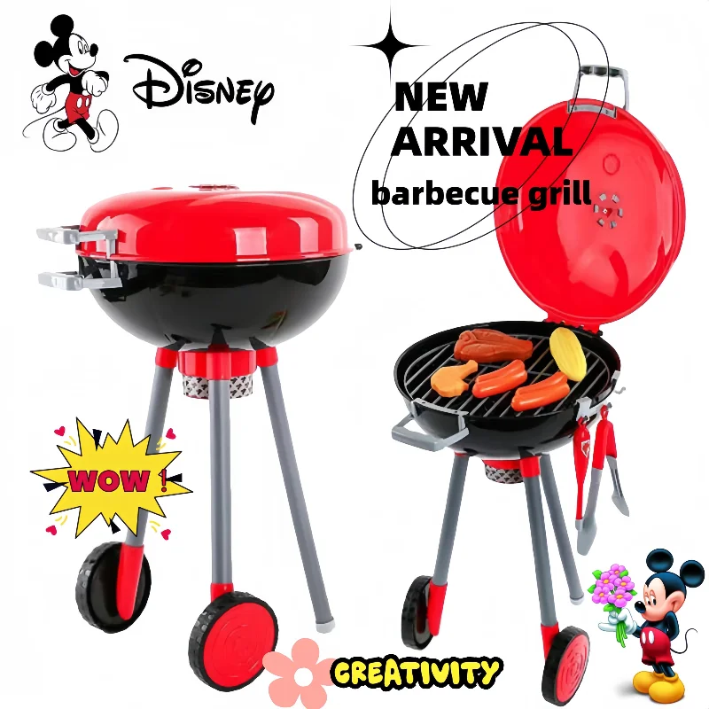 

Реалистичный гриль-барбекю с Микки Диснеем, милый мультяшный креативный игровой кухонный электрический гриль для мальчиков и девочек, подарок на день рождения, детские игрушки