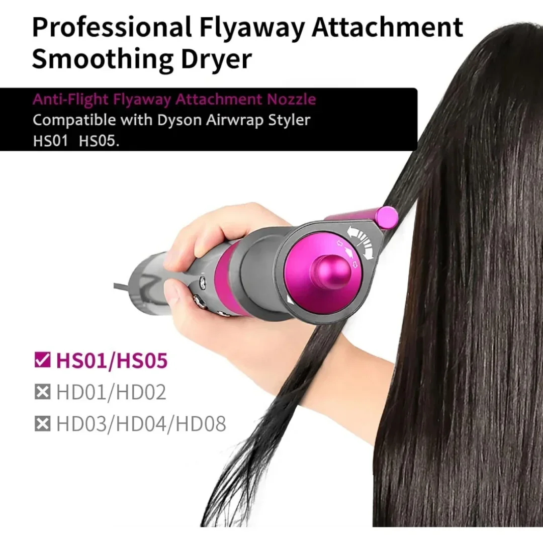 Anti-Flight Flyaway Attachment Nozzle for Dyson Airwrap Smoothing Dryer Accessories for Dyson HS05/01 Straightening Hair Nozzle