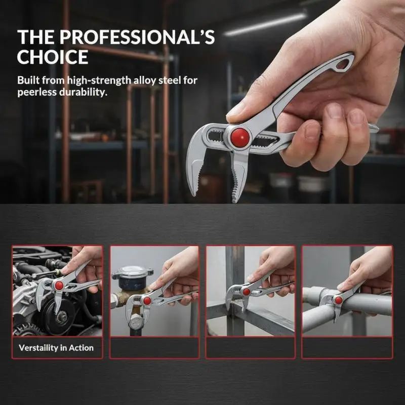 1Pc Mini Groove Joint Pliers Push Lock V Jaw Adjustable Multi Grip Hand Tool For Car Auto Repair Mechanic Workshop