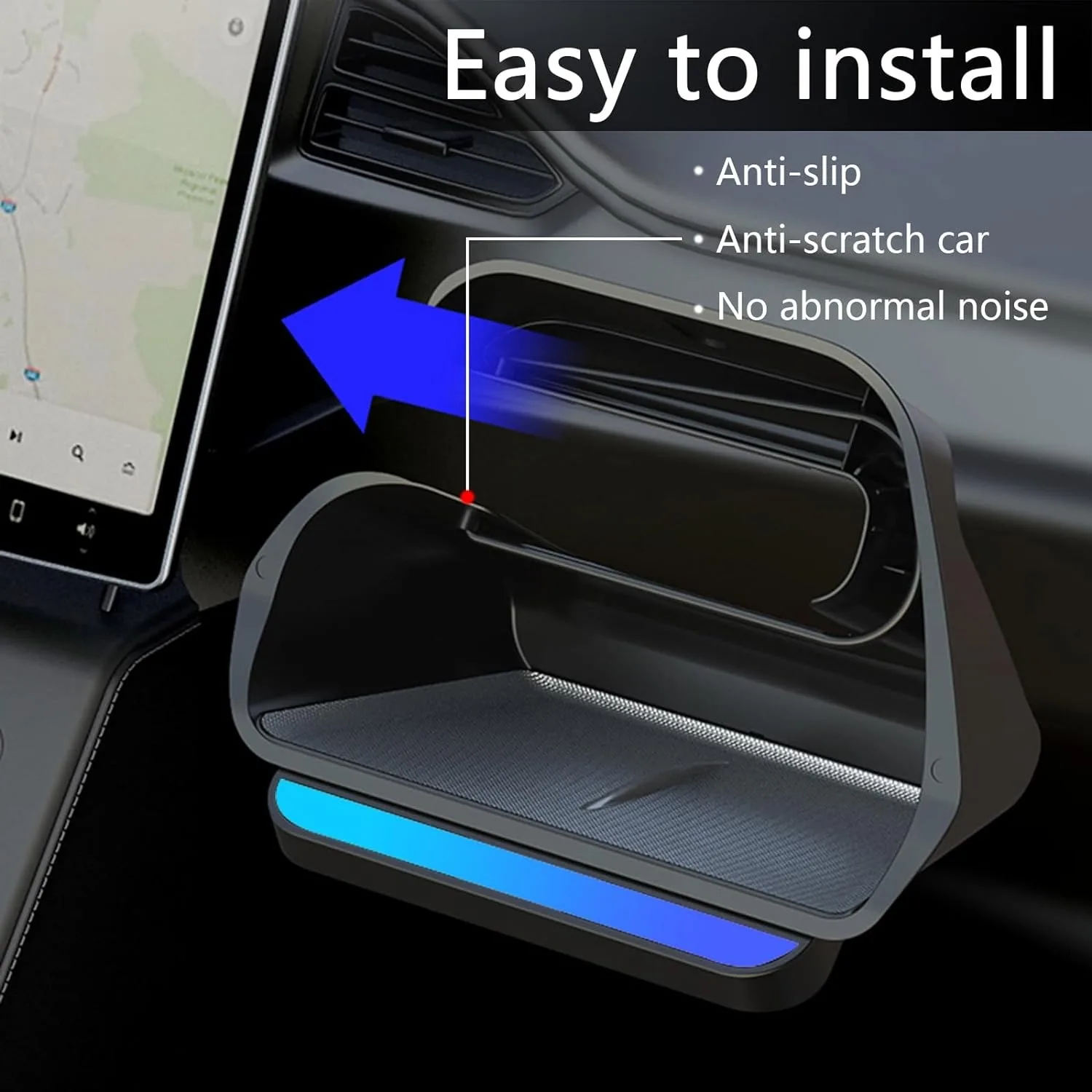 Scatola portaoggetti per schermo centrale con pulsante intelligente Wireless per auto per espositore centrale Tesla Model 3 Y 2021- 2024 accessori