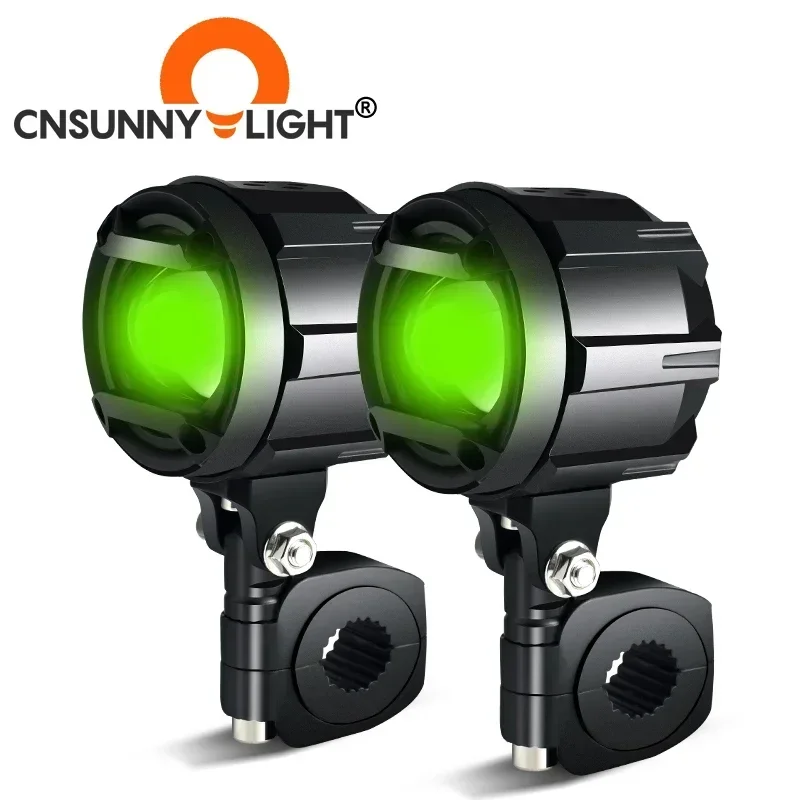 New Motorcycle Headlight 150W 30000Lm Bi LED Fog Drive Light Spotlight Strobeflash Auxiliary Lamp Mini Driving Green DRL Lights