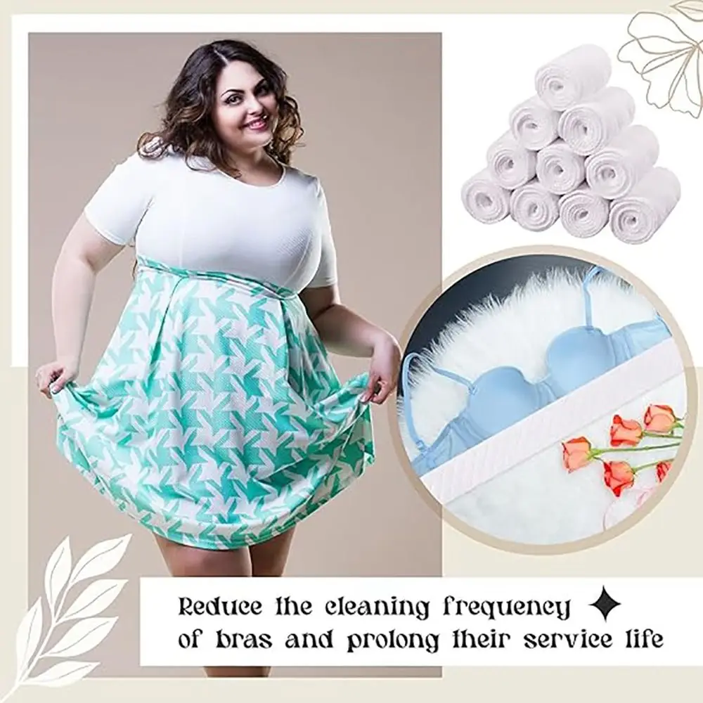 Skin-Friendly Reusable Bra Liners Washable Moisture-Wicking Sweat Absorber Pads Soft Under Breast Sweat Pads Summer