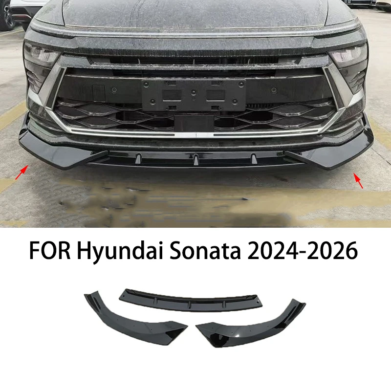 

Car accessories FIT FOR Hyundai Sonata 2024-2026 black Carbon ABS Front Bumper Lip Spoiler Splitters Cover Body kit Side Skirt