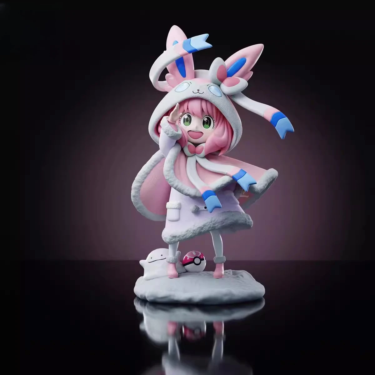 بضائع Spy X Family Anime: Anya Cosplay Fairy Eevee Girl نموذج لجسم ديكور قابل للجمع #2