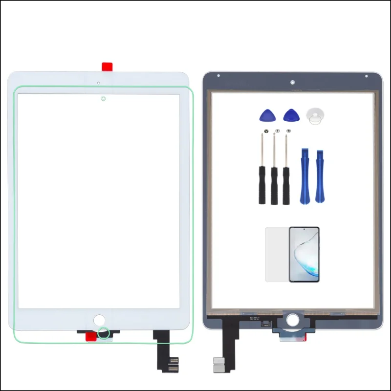 Good Quality For iPad Air 2 A1567 A1566 Touch Screen Glass Digitizer with flex cable Free Tools with Tempered Glass view 2