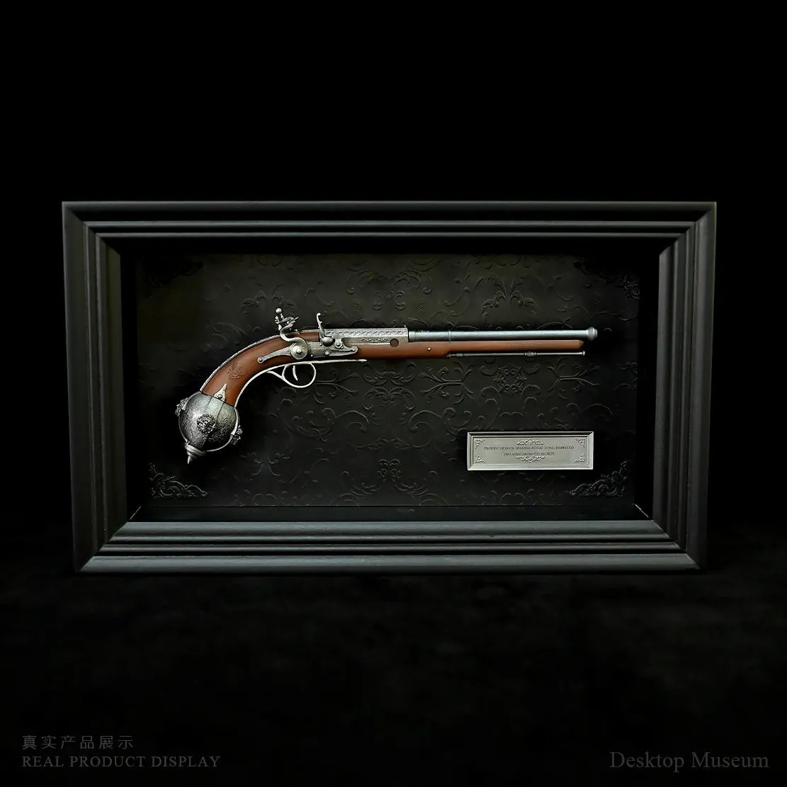 Spanish Musket Medium Length Epoxy Resin Handmade Hand-Painted Desktop Decor Historical Figurine