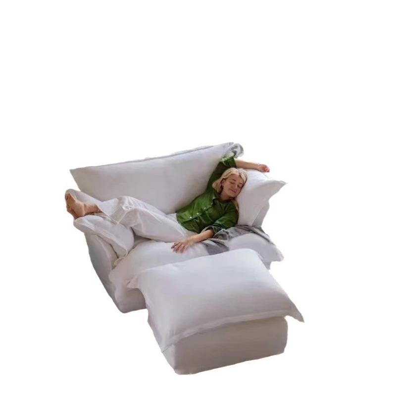 Sofa super soft living room single sofa small apartment simple wind bed and breakfast apartment, lazy fabric sofa