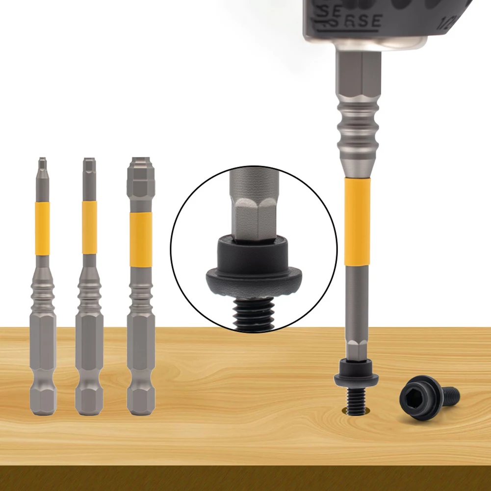 3/6Pcs 65/100mm Length Steel Alloy Screwdriver Bits 6.35mm Hex Shank Magnetic Screwdriver Bit Set 1.5mm-6mm For Electric Drills