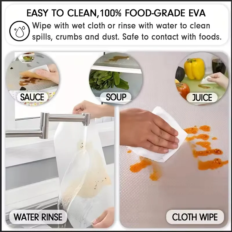4PCS EVA Waterproof Refrigerator Liner Mat Washable Mildew Kitchen Pad Anti-oil Cabinet Drawer Placemat Heat-insulat Fridge Mat image 6