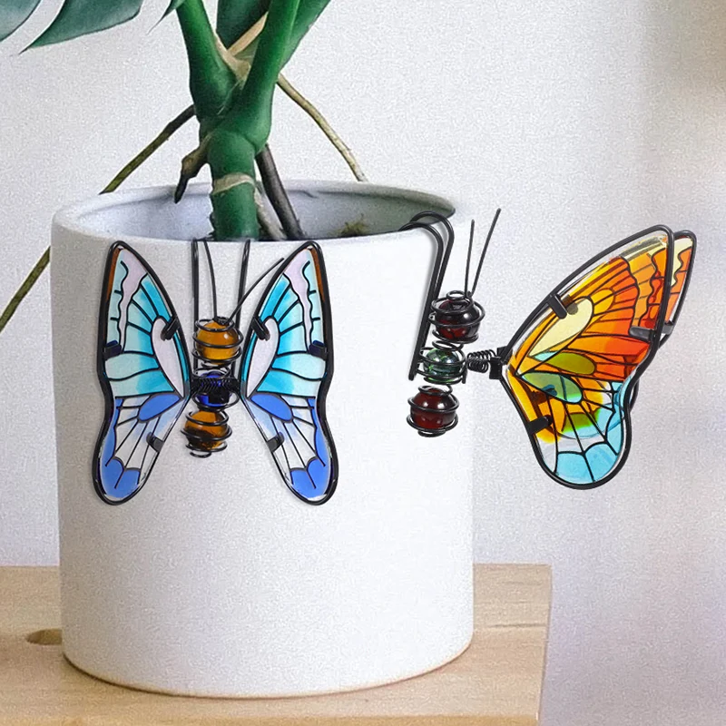 

3Pcs Plant Pot Hanger Butterfly Cute Iron Butterfly Figure Plant Pot Hanger Garden Ornament Iron Hanger Flower Planter Figurine