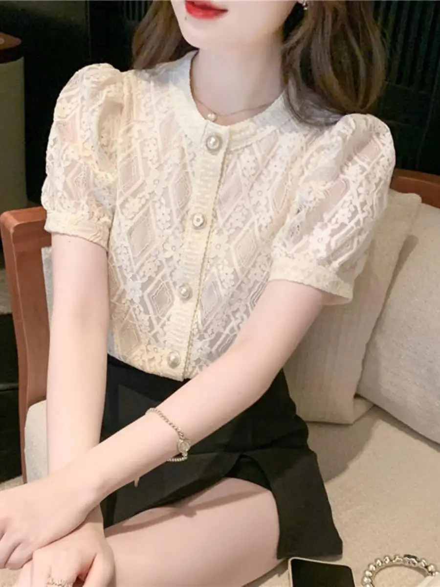camisa-elegante-de-renda-com-decote-redondo-conjunto-feminino-de-duas-pecas-moda-de-verao-rejuvenescedora-item-de-vestuario-de-alta-qualidade-da-naichao