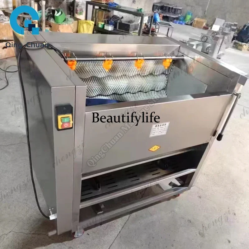 Potato Peeling Cleaning Machine Commercial Radish Brush Clean Machine Stainless Steel Carrot Washing Lotus Root Peel Machine