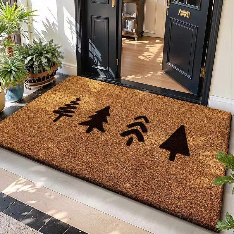 VIKAMA American Retro Entrance Door Mat, Anti-Slip And Wear-Resistant, Outdoor Foyer Dust-Removing Floor Mat, Pet-Themed Carpet