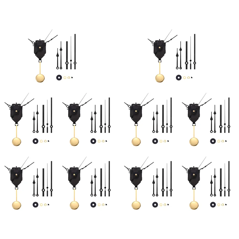 

【Лучшие выборки】10X механизм маятниковых часов «сделай сам» с 30 парами различных стрелок, кварцевый ремонтный вал, комплект настенных часов, детали