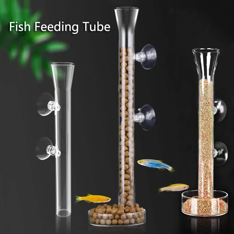 

15-45CM Fish Tank Glass Feeding Tube Glass Fish and Shrimp Crystal Feeding Feeder Aquarium Fish Tank Accessories