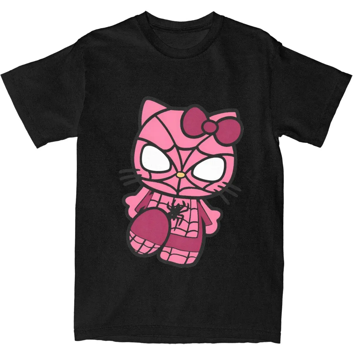 Men's Hello Kitty Cartoon T Shirts Cotton Clothes Beach Streetwear Short-Sleeved T-Shirt O Neck Hippie Print Tshirt Plus Size