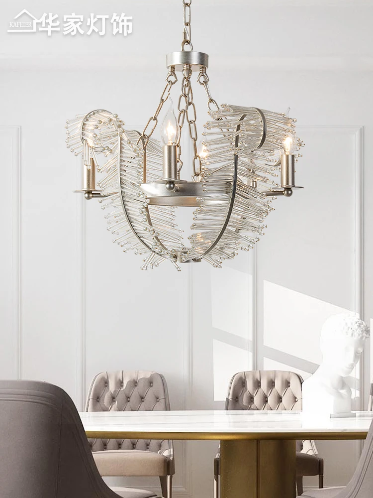 

American chandelier living room lamp dining room light luxury French high-end atmospheric villa duplex floor lamp