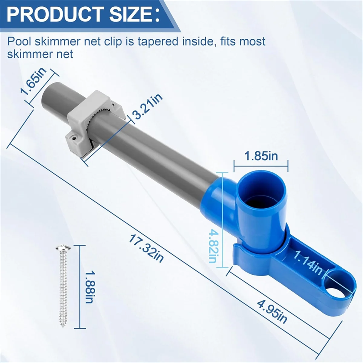 

ABYB Above Ground Pool Skimmer Catcher Bracket Kit for Pool Rakes Skimmers & Nets Clip Attachment