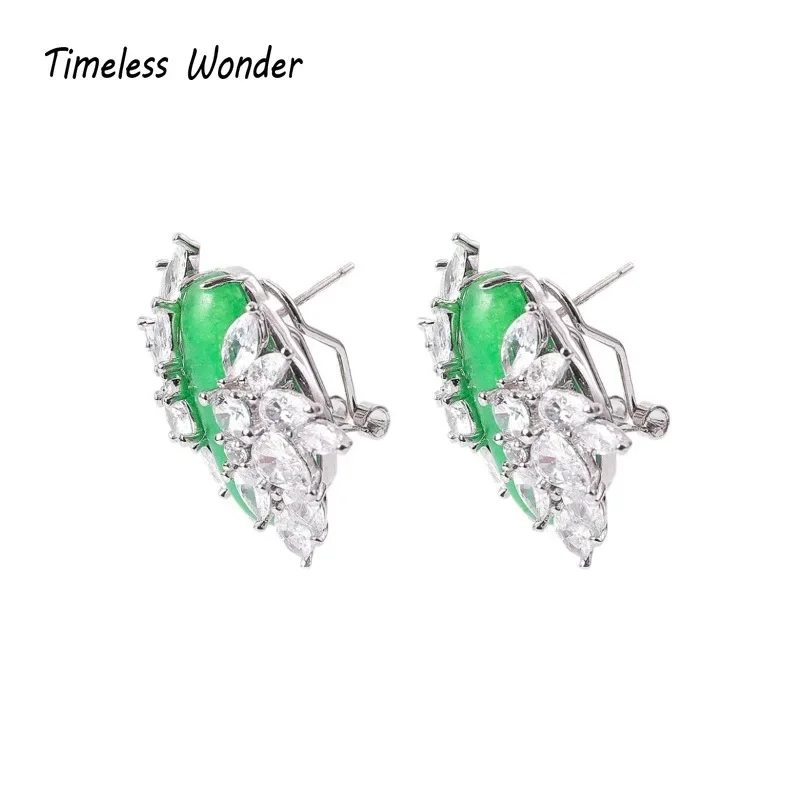 

Timeless Wonder Fancy Crystal Zircon Geo Button Earrings for Women Designer Jewelry Punk Sweet Gift Rare Top Neat 3343