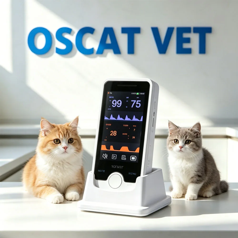 OSCAT Veterinary Equipment Animal Multiparameter Monitor PET Vital Signs Monitor SpO2 CO2 PR Monitor Cats Dogs Veterinary Clinic