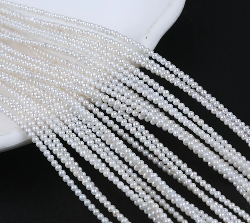 

Jewelry Natural Freshwater Pearl Round Shape 3-4mm White Pearl Strand