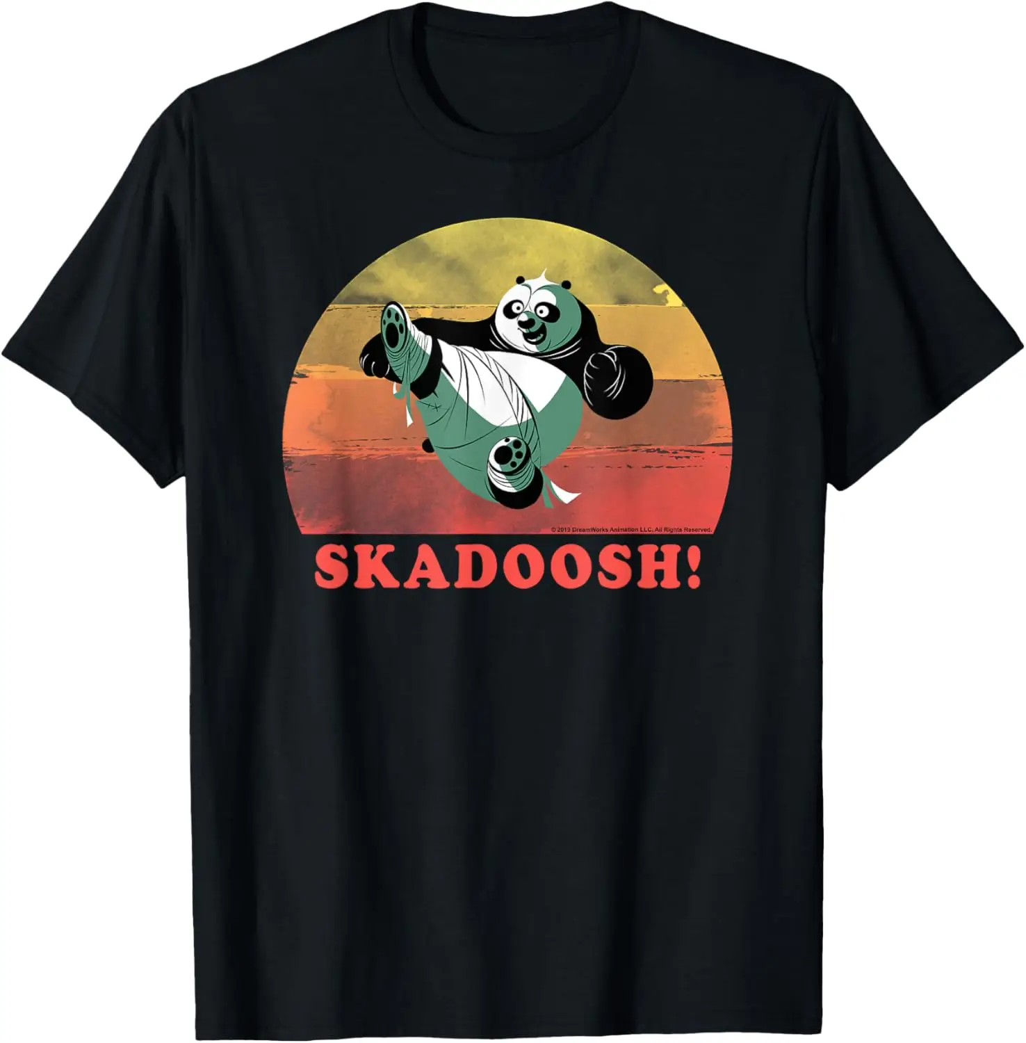 Kung Fu Panda Skadoosh! Retro Circle Portrait T-Shirt